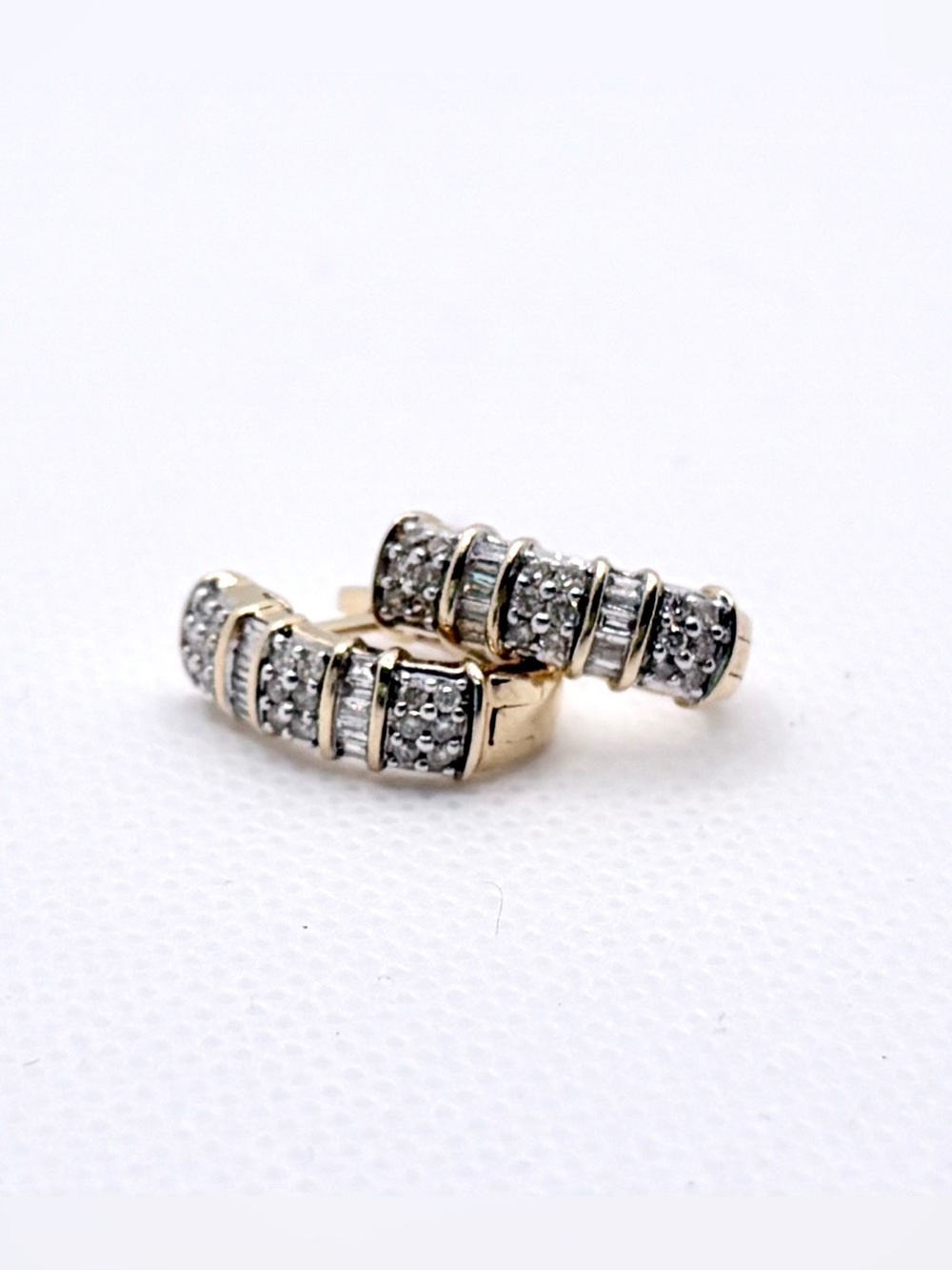 10k Gold Diamond Hoop Earrings
